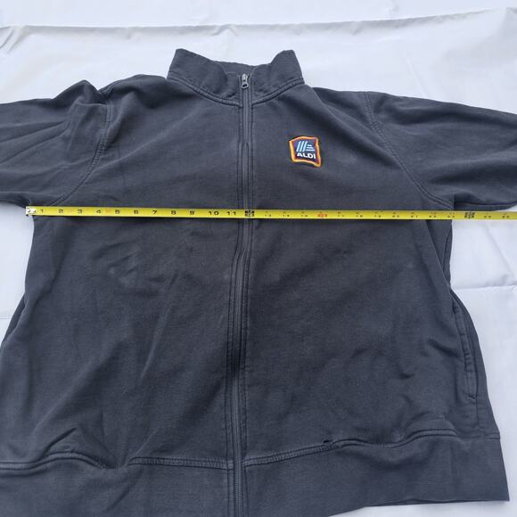 Adult Unisex ALDI Size L Navy Blue Zip Employee Worker Jacket Coat - Picture 5 of 11